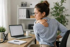 dolor entre los omóplatos al trabajar